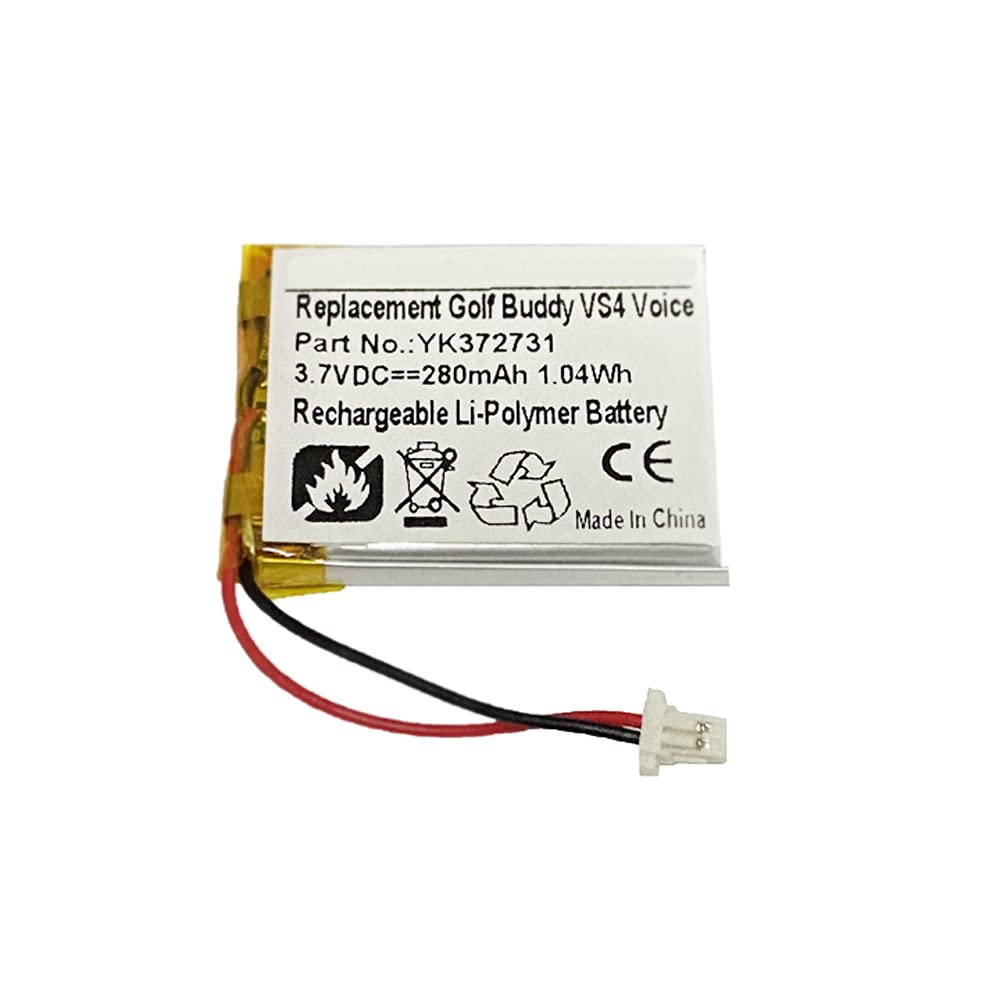 280Mah Yk372731 Battery Replacement Compatible With Golf Buddy Voice, Voice+, Voice Vs4, Voice 2 Talking Gps Range Finder With F